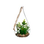 Terrarium en verre, forme goutte h19. 5 cm - crassulas silumen