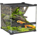 Terrarium en verre pour reptiles, fond sur�lev� et �tanche avec serrure � bouton