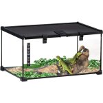 Terrarium en verre - vivarium reptiles & batraciens - habitat tortue - couvercle grillag� coulissant ...