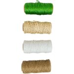 Lot de 4 ficelles de jardin polypropylne, jute, coton et sisal - multi - usages, rsistantes et naturelles ...