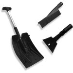 Pelle à neige pliable multifonctions avec brosse et grattoir Pelle à neige pliable multifonctions avec brosse et grattoir