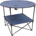 Terre jardin - table camping pliante en tissu - - bleu