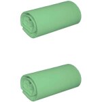 Lot de 2 draps housses jersey vert jade bonnet 30 cm 100% coton biologique 70x190 / 200