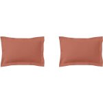 Terre de nuit - lot de 2 taies d'oreillers terracotta 100% coton 50x70 cm