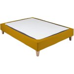 Terre de nuit - cache - sommier coton jersey jaune moutarde 110x190 - jaune
