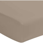 Terre de nuit - drap housse biscuit 100% coton bonnet 40 cm 160x200 cm