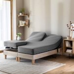 Terre de nuit - drap housse gris souris pour lit articul jersey extensible 2x80x200