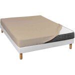 Terre de nuit - drap housse jersey beige bonnet 30 cm 100% coton biologique 160x190 Terre de nuit - drap housse jersey beige bonnet 30 cm 100% coton biologique 160x190
