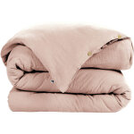 Terre de nuit - housse de couette double gaze de coton rose 200x200 cm