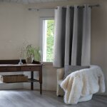 Terre de nuit - rideau occultant thermique � ?illets gris 140x180