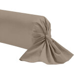 Taie de traversin biscuit 100% coton 180 cm - marron