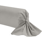 Taie de traversin gris mastic 100% coton 180 cm - gris Taie de traversin gris mastic 100% coton 180 cm - gris