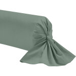 Taie de traversin vert de gris 100% coton 90 cm - vert Taie de traversin vert de gris 100% coton 90 cm - vert