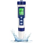 Testeur ph electronique, testeur eau piscine 5 en 1 avec r�tro - �clairage, ph / tds / ec / salinit� ...