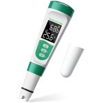 Testeur de ph et de salinit� pour piscine, 5 en 1 : mesure de la salinit� des piscines d'eau sal�e, mesure ...