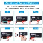 Testeur de piles universel, testeur de piles num�rique, pour aa aaa c d 9v batteries � cl� � cl� 1. 5vcontr�le ...
