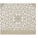 T�te de lit bois sculpt� serena 160cm effet travertin beige clair