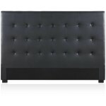 Intensedeco ? t�te de lit capitonn�e 180cm ? noir ? synth�tique ? h120cm ? �l�gante pour chambre moderne ...