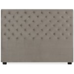 T�te de lit capitonn�e constance 160cm velours taupe