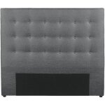 Vente - unique - tête de lit capitonnée - 140 cm - tissu - gris - francesco Vente - unique - tête de lit capitonnée - 140 cm - tissu - gris - francesco