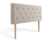 T�te de lit capitonn�e th�a 140cm tissu beige