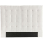Tte de lit capitonne en tissu beige clair naturel l160 cm halciona