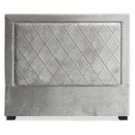 T�te de lit design en velours  sofia  140cm argent