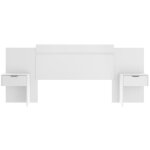 Vente - unique - tte de lit extensible avec chevets - 140 / 160 cm - blanc - parati