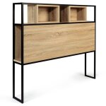 Idmarket - t�te de lit detroit - 145 cm - design industriel - naturel