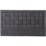 Vente - unique - tte de lit jenna - 160 cm - velours - gris fonc