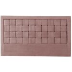 Vente - unique - tte de lit jenna - 160 cm - velours - vieux rose