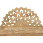 Tte de lit lotus en bois de manguier sculpt 160 cm valentina