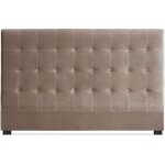 Tte de lit luxor 180cm velours taupe