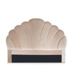 T�te de lit mermaid 140 cm velours taupe