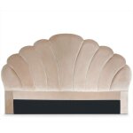 T�te de lit mermaid 180 cm velours taupe