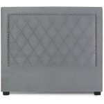 T�te de lit nolwen velours gris argent 140cm