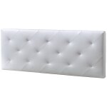 Marckonfort ? t�te de lit capitonn�e 160x60 cm ? cuir synth�tique blanc ? structure en bois de pin avec ...