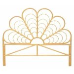 Atmosphera ? t�te de lit en rotin naturel 140x160cm ? style folk ? dimensions l. 160, 5 x l. 2, 8 x h. ...