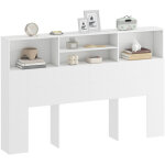 T�te de lit sur pied - homcom - 4 compartiments ouverts - 160 x 20, 2 x 108, 2 cm - blanc