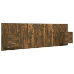 T�te de lit avec tables de chevet t�te de lit avec armoires pour chambre � coucher ch�ne fum� bois d'ing�nieri ...