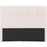 Tte de lit en tissu beige crme l160 cm clovis