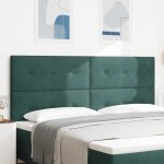 T�te de lit vert fonc� 200 cm velours