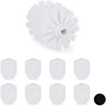 Tte de rechange brosse wc, lot de 9, filetage intrieur 12 mm, diamtre 8 cm, tte brosse toilettes, ...
