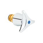 Tete de robinet 1 / 2 , chaud avec poignee trois pans en laiton universelle