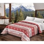 Couvre - lit matelass� germagnano tyrol rouge made in italy 1 carr� et demi
