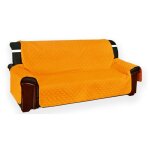 Housse de canap matelasse vivy orange - protecteur de canap avec accoudoirs - polyester lavable, antidrapa ...