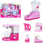 Tg55686 ensemble de cuisine petits appareils m�nagers rose mixeur bouilloire accessoires petit chef