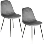 The home deco factory - lot de 2 chaises design velours giulia