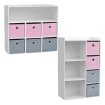 Lot de 2 meubles de rangement enfant rose home deco factory