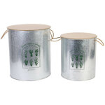 The home deco factory - lot de 2 poubelles coffre métal home deco factory The home deco factory - lot de 2 poubelles coffre métal home deco factory